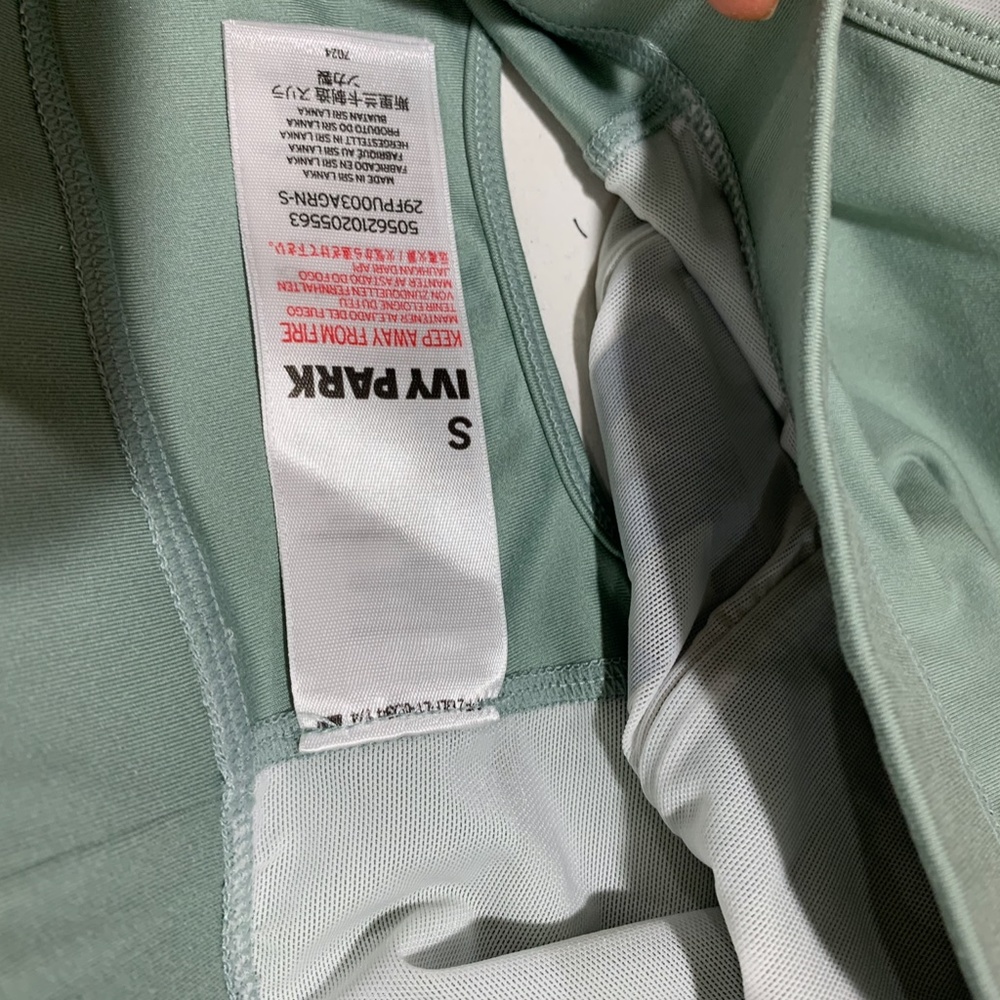 Ivy Park  Top, Sage Green with 3-d velvet  Logo - Picture 9 of 9